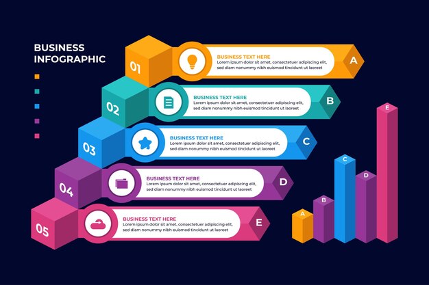 Infografía de negocios plana para la empresa