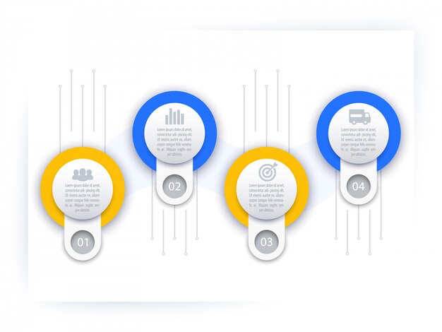 Infografía de negocios, plantilla de línea de tiempo,