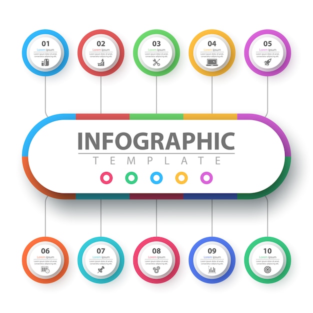 Infografía de negocios. plantilla de origami de papel