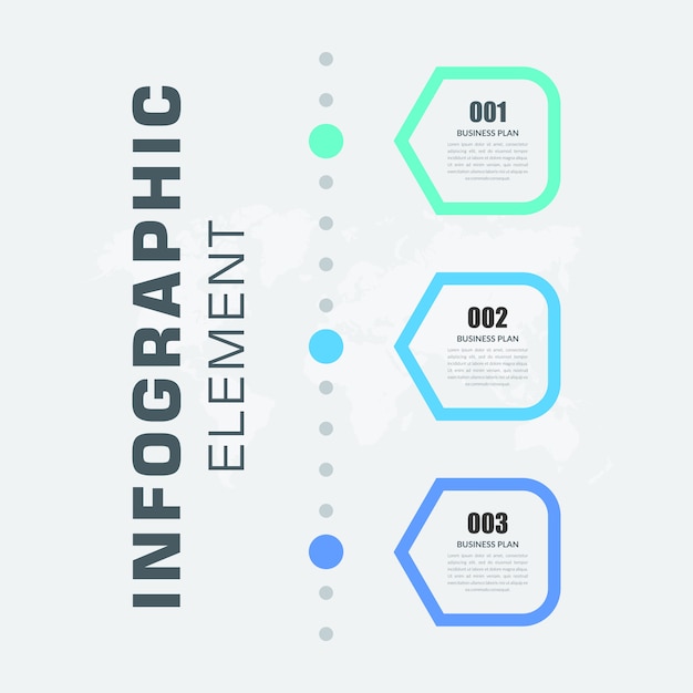 Vector infografía con número para estrategia empresarial