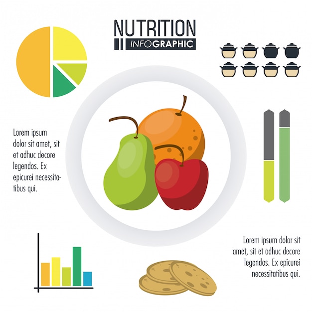 Vector infografía de nutrición y alimentos