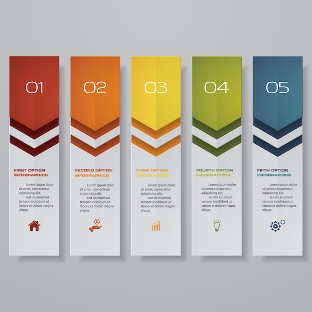 infografía con pancartas hotizontal