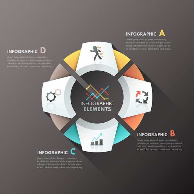 Infografía de papel moderna opciones banner