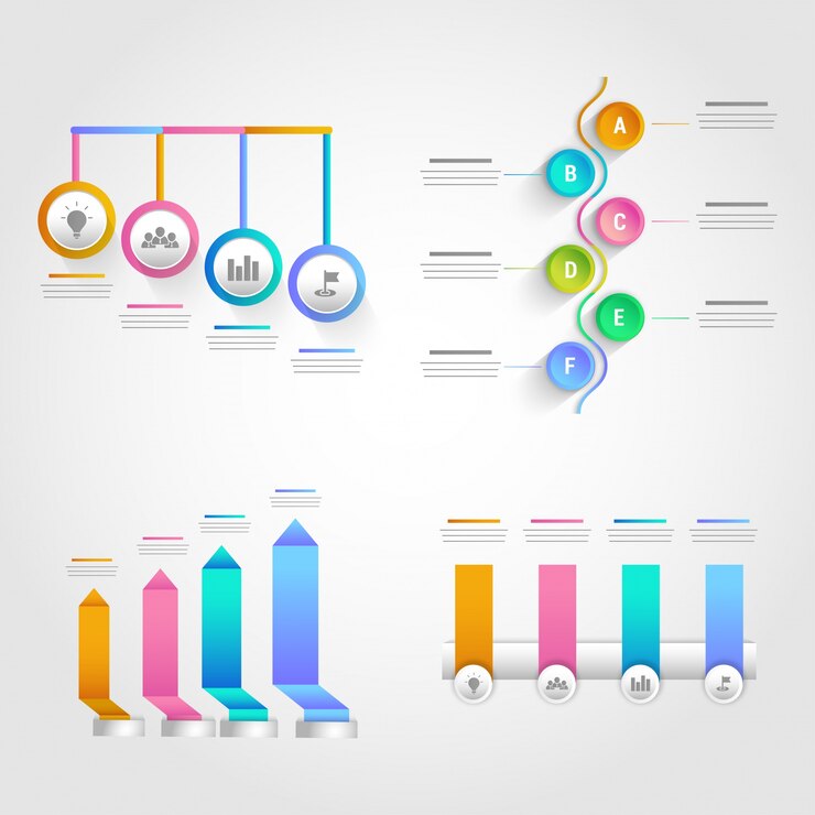 Vector infografía de paso diferente establecido para fines comerciales.