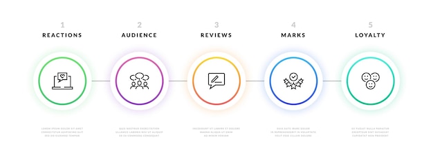 Infografía de paso. Información gráfica del proceso de flujo de trabajo, plantilla de banner para presentación de negocios, diagrama de flujo con estrategia de proyecto. Plantilla de gráfico de ideas de diseño de ilustración vectorial