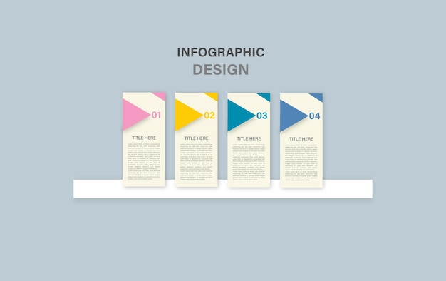 infografía pasos 4 diseño plano vector gratuito