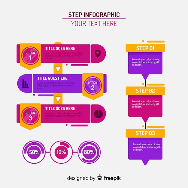 Vector infografía de pasos empresariales