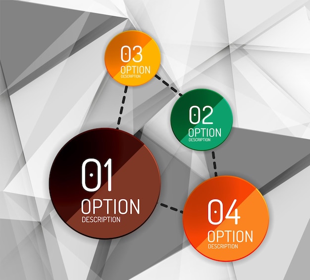 Infografía de pasos de opciones geométricas de negocios