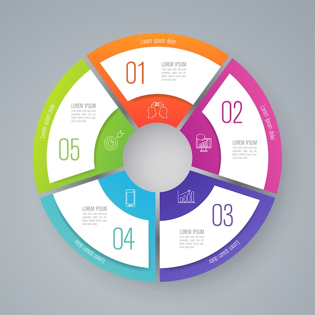 Vector infografía con pasos y opciones.