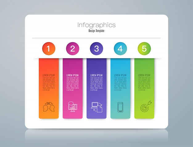 Vector infografía con pasos y opciones.