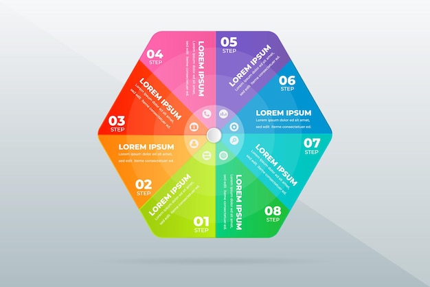 Infografía de pasos profesionales modernos