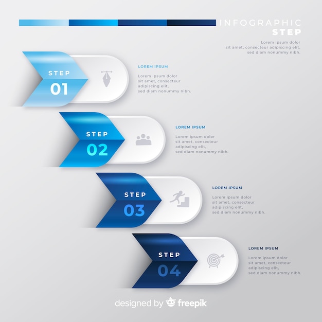 Vector infografía por pasos