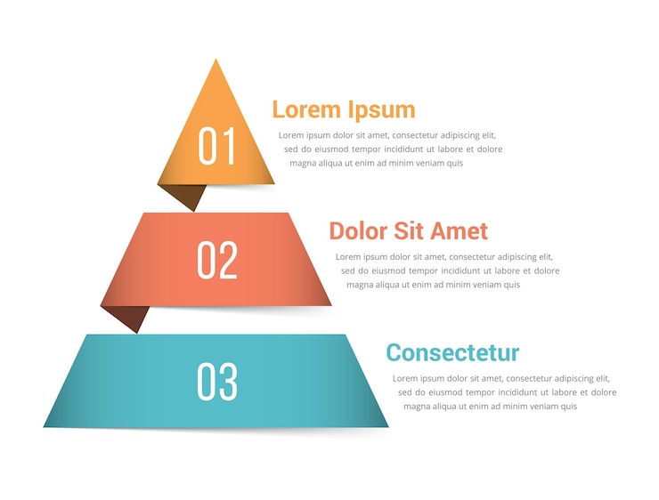 Vector infografía piramidal