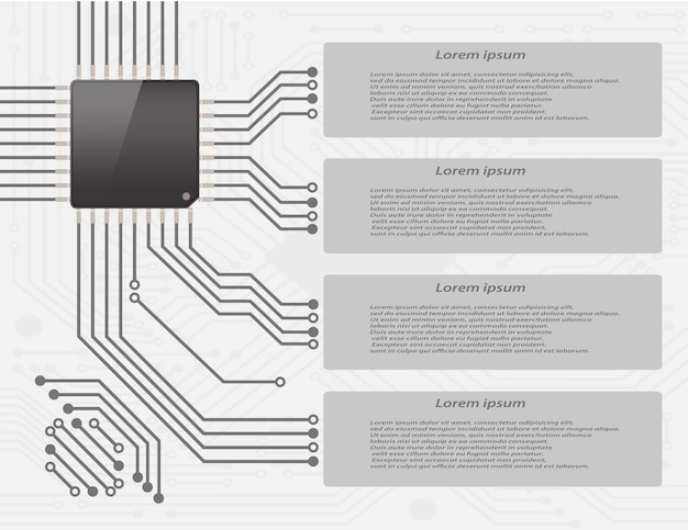 Vector infografía de placa de circuito electrónico