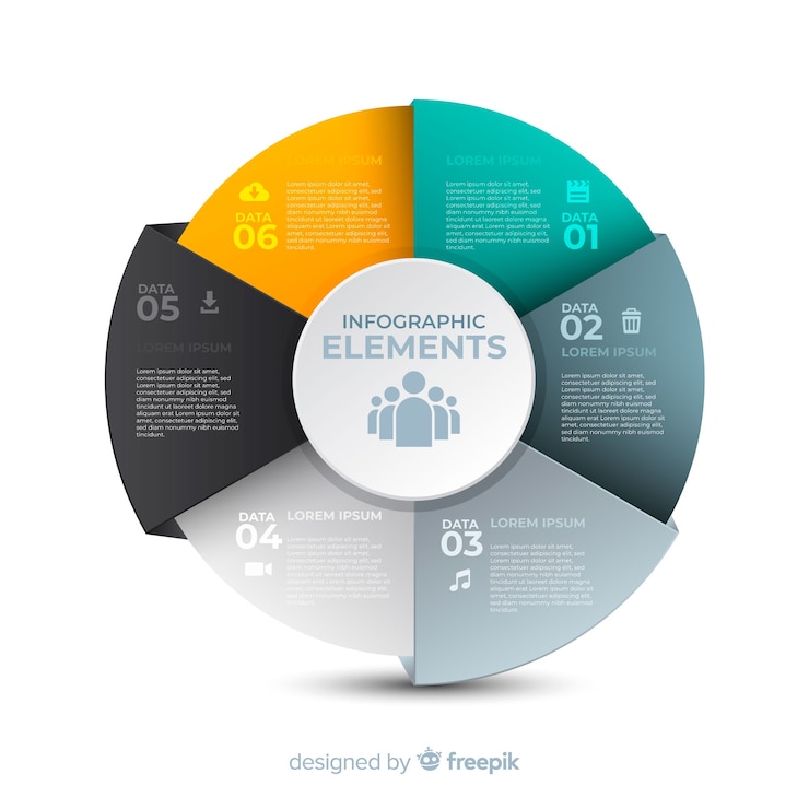 Vector infografía plana con efecto degradado