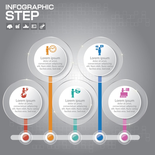 Infografía. plantilla para diagrama, gráfico, presentación y gráfico. concepto de negocio con opciones, piezas, pasos o procesos.