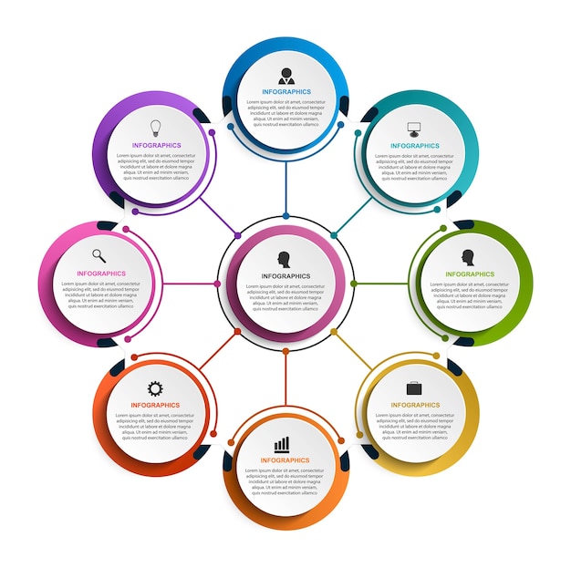 Infografía de plantilla de infografías de opciones abstractas
