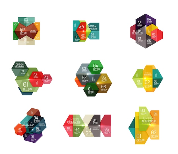 Infografía plantillas modernas formas geométricas