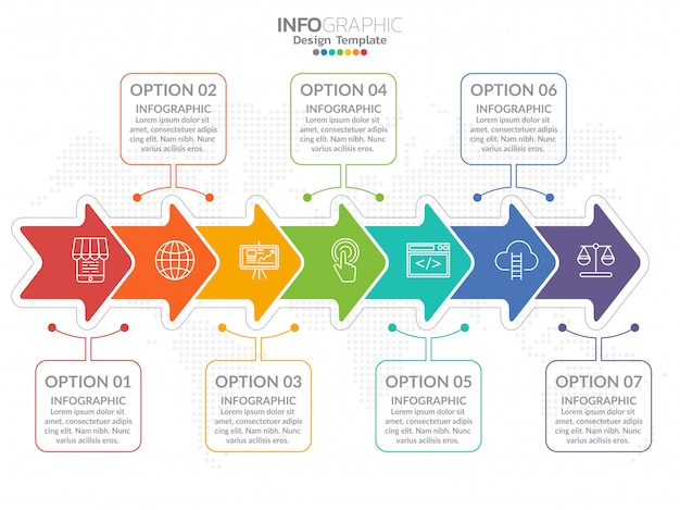 Infografía de proceso de paso de negocio infografía con paso.