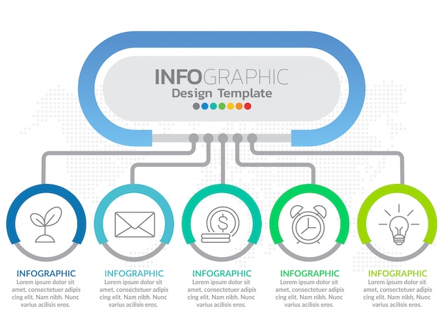 Infografía de proceso de paso de negocio infografía con paso.