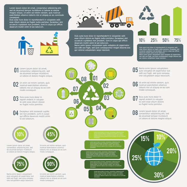 Vector infografía de reciclaje de basura