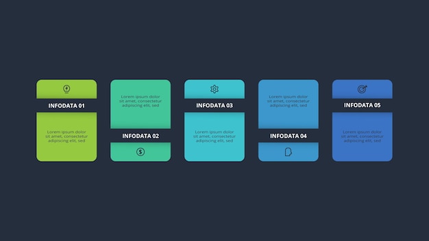 Infografía de rectángulos Visualización de datos empresariales.