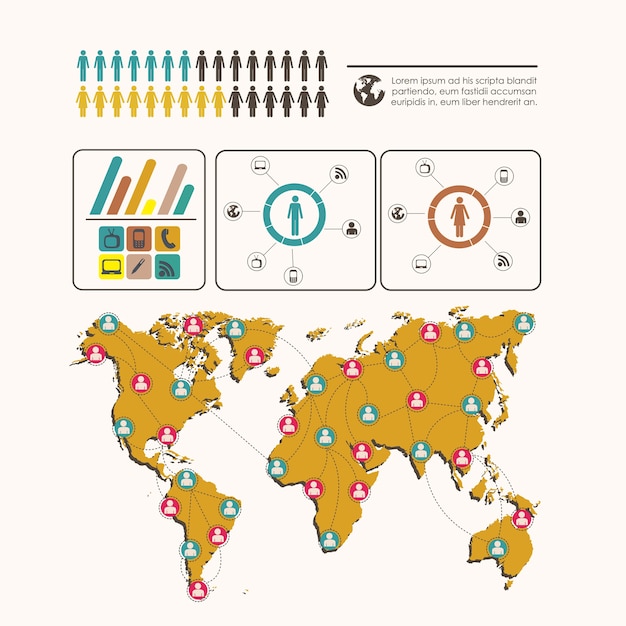 Vector infografía de redes sociales.