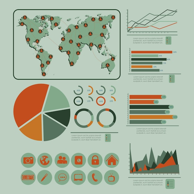 Vector infografía de redes sociales