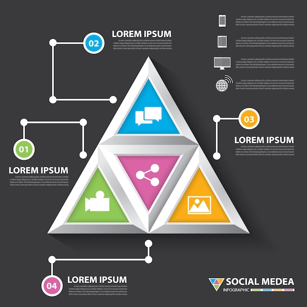 Vector infografía de redes sociales