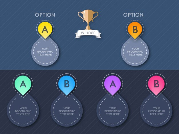 Infografía redondeada coloreada con dos opciones