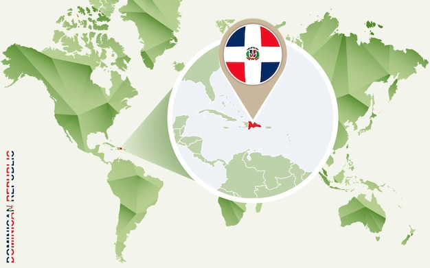 Vector infografía para república dominicana mapa detallado de república dominicana con bandera