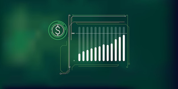 Vector infografía simple abstracta sobre el crecimiento del precio del dólar