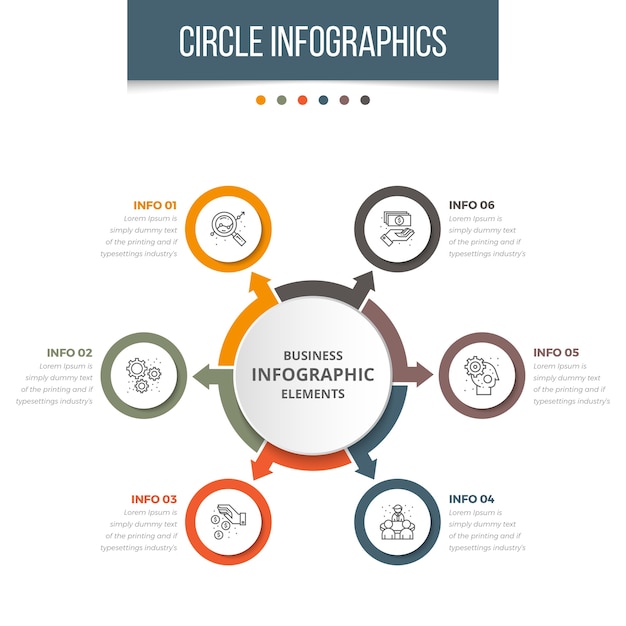 Infografía simple círculo de negocios