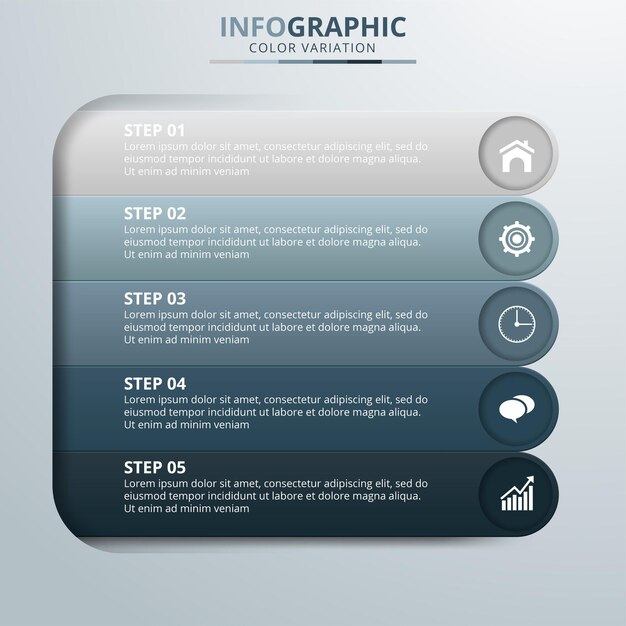 Infografía sobre el fondo gris