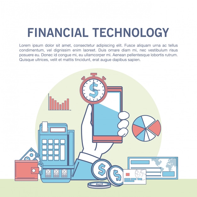 Infografía de tecnología financiera en línea