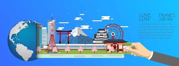 Infografía de Tokio, global con hitos de Japón.