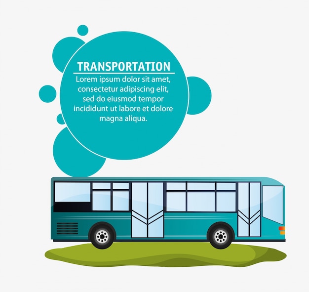 Infografía de transporte de autobús moderno