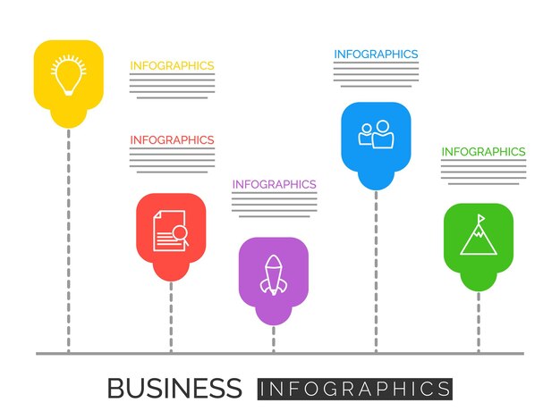 Infografía de vector de información de paso empresarial