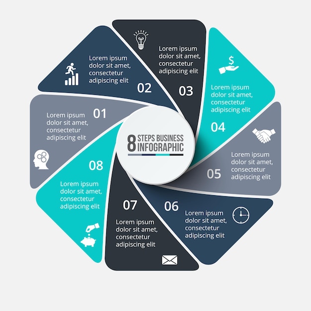 Infografía de vector octágono