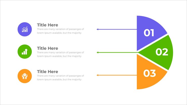 Vector infografía de visualización de datos con tres secciones para presentaciones empresariales
