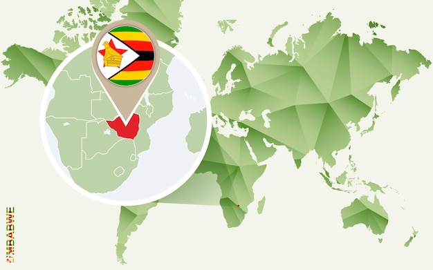 Infografía para zimbabue mapa detallado de zimbabue con bandera