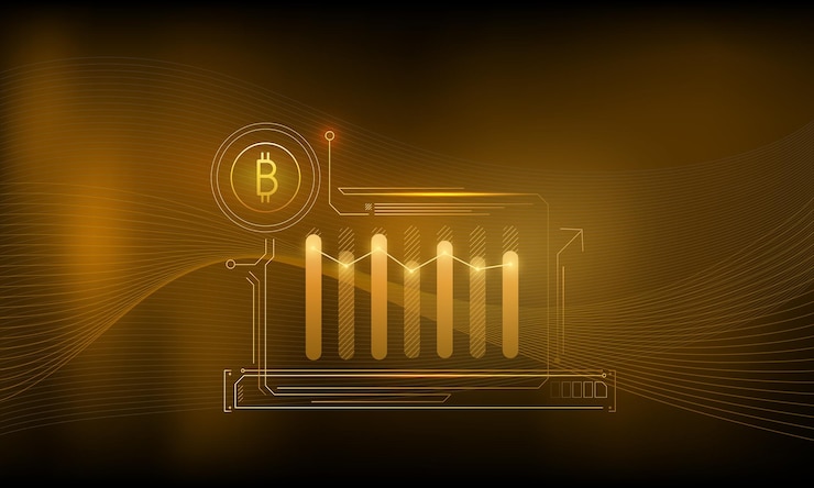 Vector infografías abstractas de la ilustración vectorial de la tasa de cambio estable de bitcoin