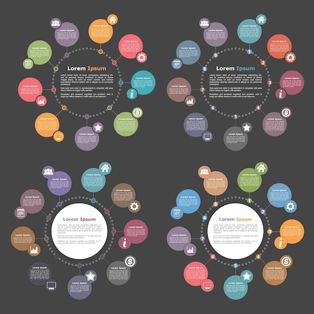 Vector infografías circulares