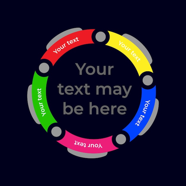 Vector infografías para el círculo empresarial con divisiones de colores