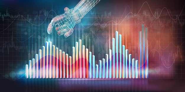 Infografías digitales sobre el tema de las tecnologías financieras globales que utilizan la inteligencia artificial