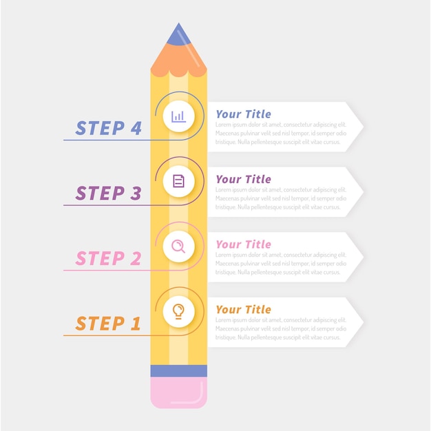 Infografías de educación en diseño plano.