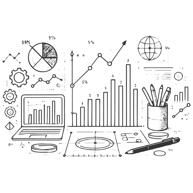 Vector infografías empresariales dibujadas a mano