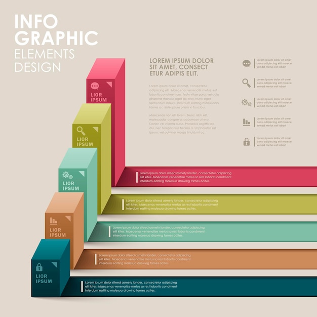 Infografías de gráficos de barras abstractas