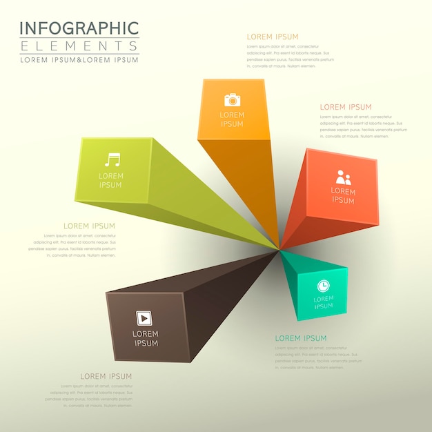 Infografías de gráficos de barras abstractas