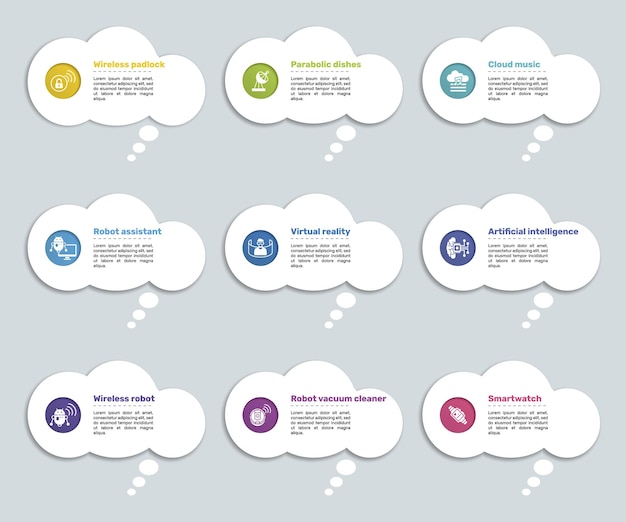Infografías con iconos de temas de aprendizaje creativos pasos como